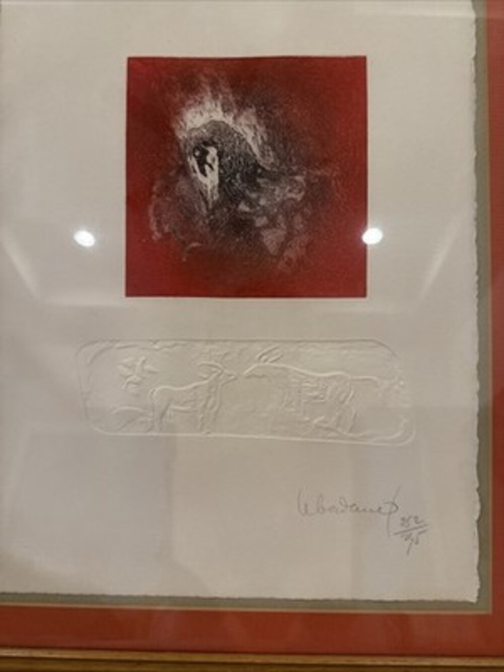 Framed Lebadang (aka Hoi), Red Horse, Etching with Relief, signed and numbered - Picture 5 of 7
